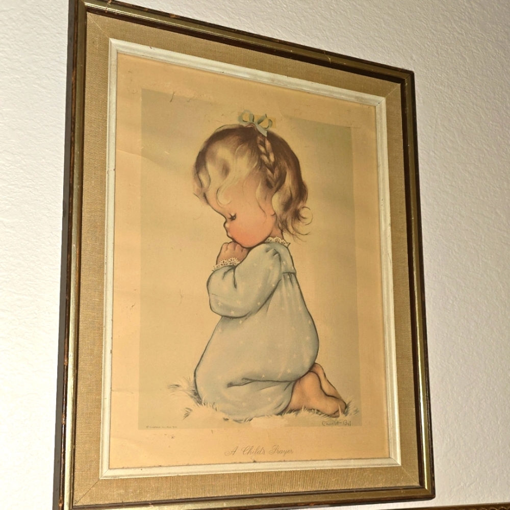 Framed Vintage Child's Prayer Art